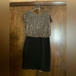AA Studio Black and Gold Mini Dress